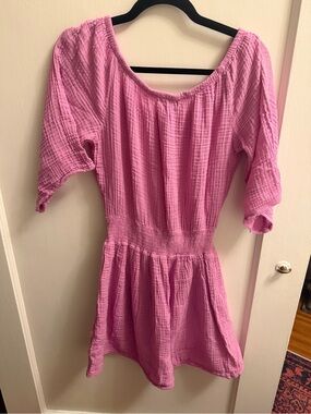 Micheal Star Pink Smocked Waist Peasant dress